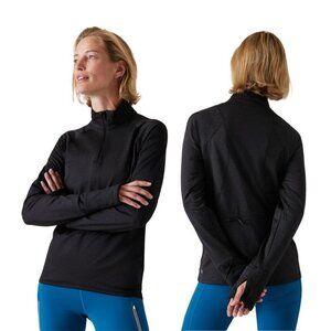 Athleta Whistler Half Zip Pullover Top, Cosmos Reflective Black M - EUC, Runner